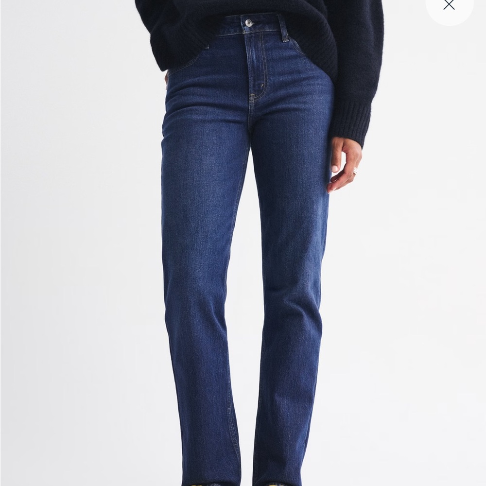 Curve love mid rise 90s Abercrombie & Fitch Women's Black Straight Leg Jeans